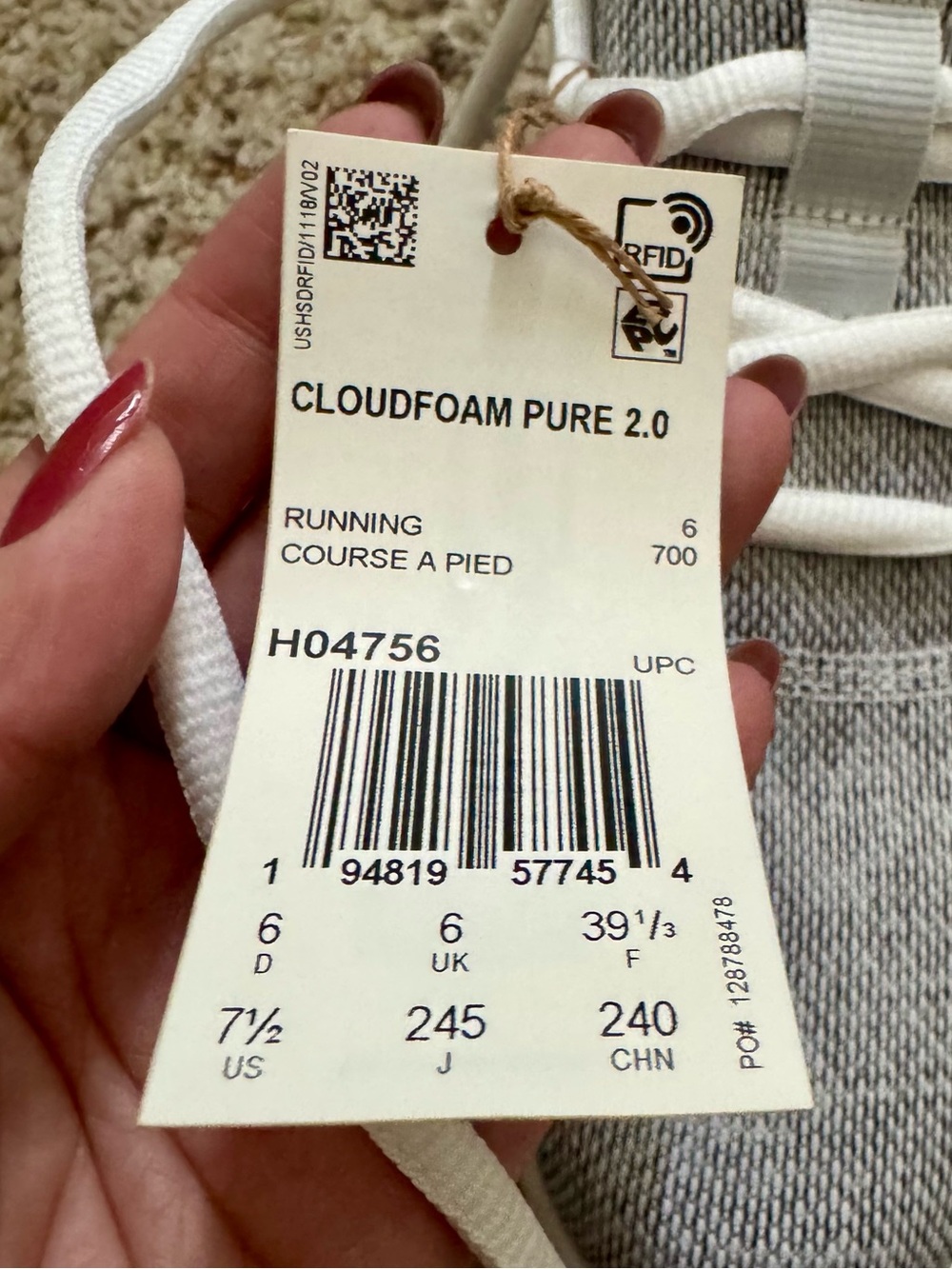 adidas Cloudfoam Pure 2.0 - Cloud White/Core Black - Picture 4 of 5